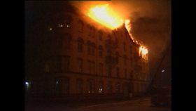 Brand i större flerbostadshus i Kalmar