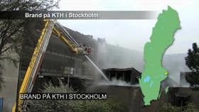 Brand på KTH i Stockholm.