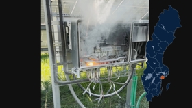 Brand i solcellsanläggning