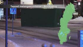 Tappad metangascontainer i Norrköping