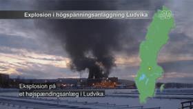 Eksplosion på et højspændingsanlæg i Ludvika.