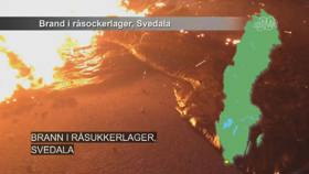 Brann i råsukkerlager, Svedala