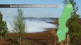 Brand i tørvemose ved Skånes Fagerhult.