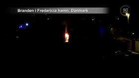 Branden i Fredericia hamn, Danmark