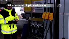 Säkerhetskontroll på bensinstation
