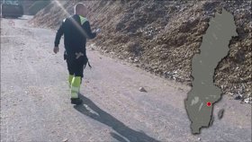 Brand i træflisoplag i Norrköping.