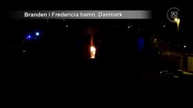 Tulipalo Frederician satamassa Tanskassa