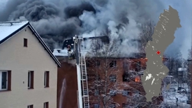 Dramatic fire in Ånge 