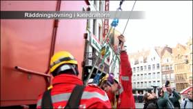 Räddningsövning i katedraltorn