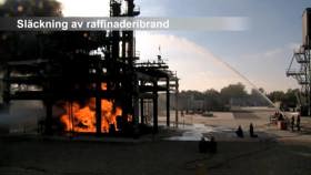 Släckning av raffinaderibrand
