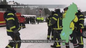 Evacuation from derailed sleeper car