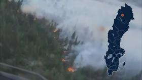 Forest fire in roadless terrain