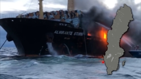 Brand i virkeslast Almirante Storni