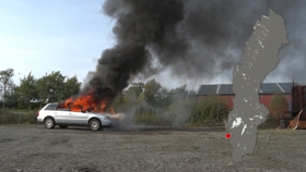 Skæreslukker ved bilbrande.