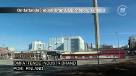 Omfattende industribrand, Pori, Finland.